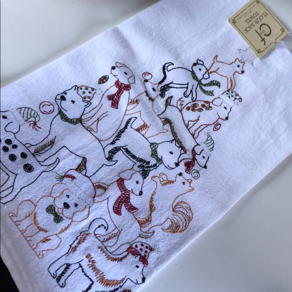 Flour sack towel - puppy tree